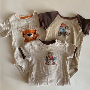 Carter’s Cute Animal Print Shirts - Brown and Cream 18 Months